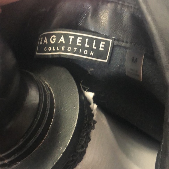 Bagatelle collection black faux leather pocketed long coat size medium​ - Picture 10 of 11